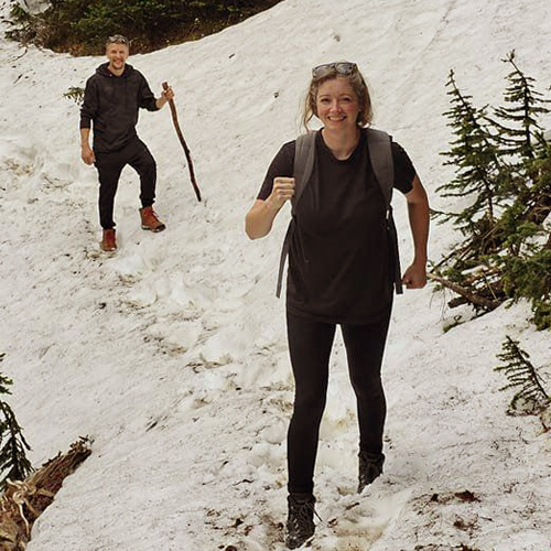 Britt Phoenix, hiking at Sun Peaks